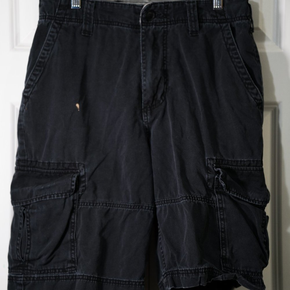 Black Cargo Shorts - Waist 31